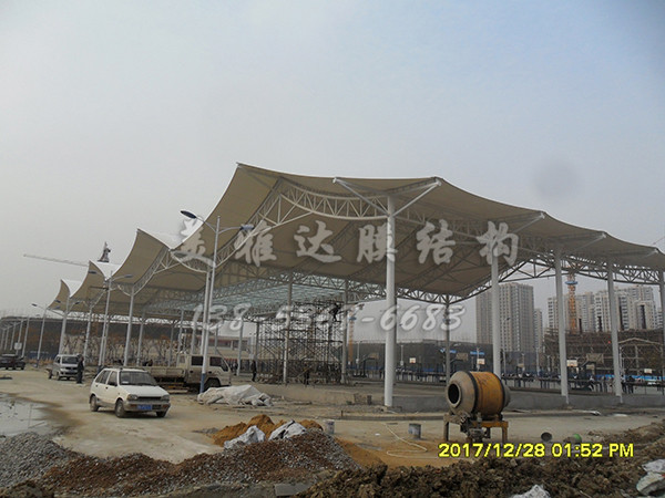 江苏洪泽中学门球场膜结构现场、5