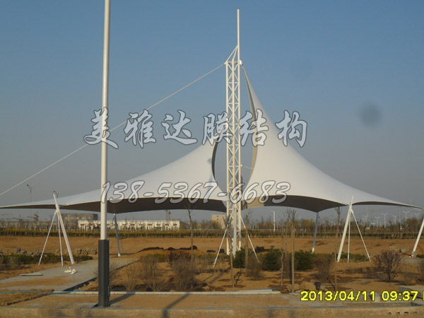羊口九龙湖公园景观张拉膜