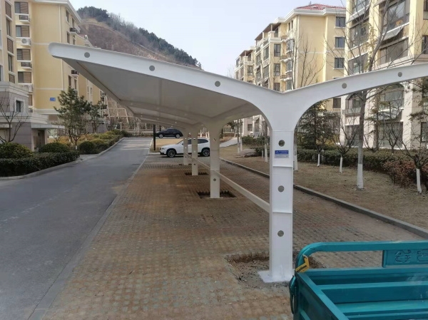 青岛牟家社区自行车棚膜结构