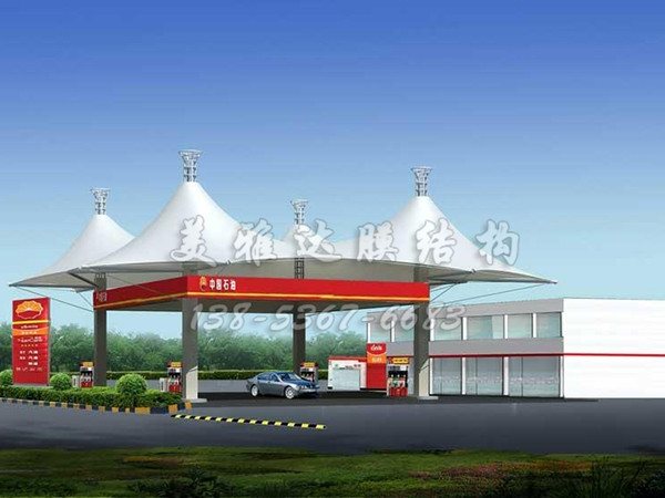 加油站顶棚用膜结构材料有什么优点？